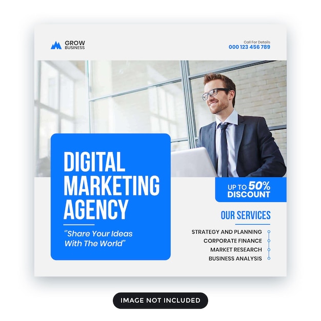 Digital marketing agency Instagram post and social media banner template