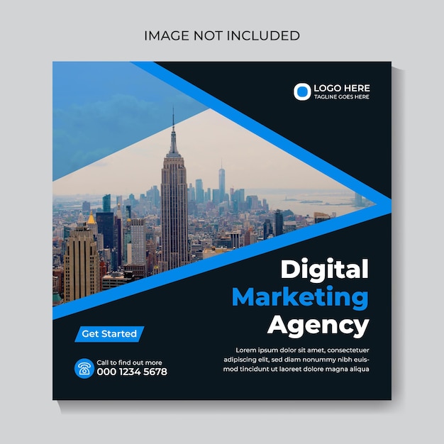 Vector digital marketing agency instagram post and social media banner template