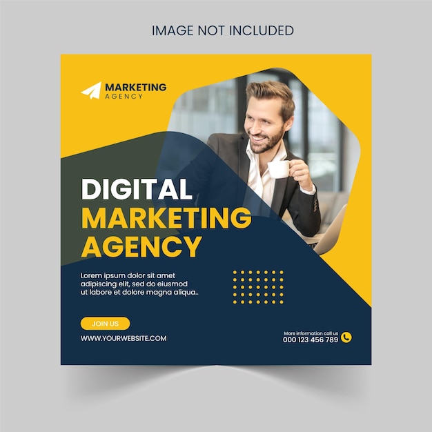 Vector digital marketing agency instagram post and social media post template