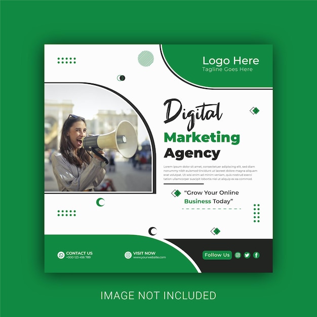 Vector digital marketing agency instagram post or social media post template