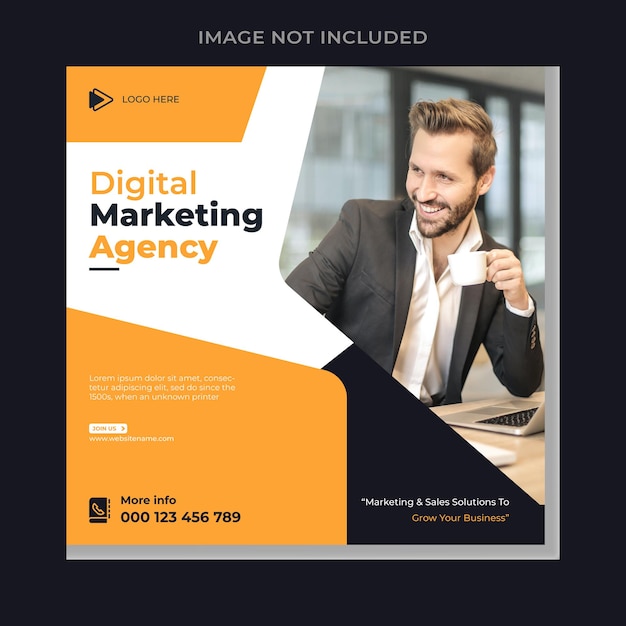 Digital marketing agency instagram post and social media template