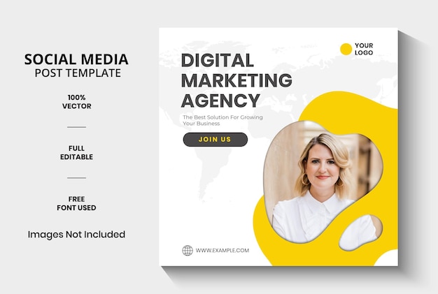 Vector digital marketing agency instagram post template