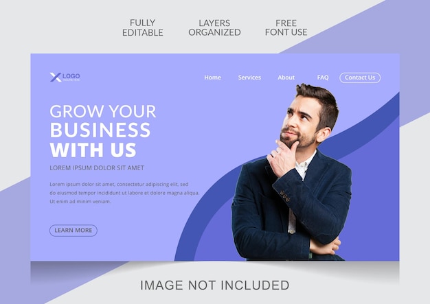 Vector digital marketing agency landing page design editable template