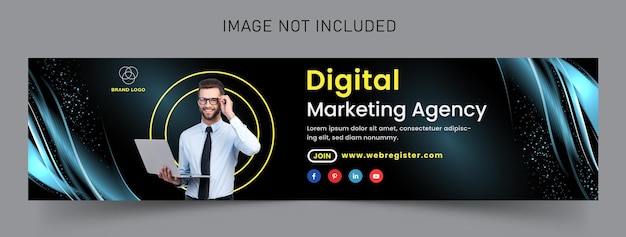 Agenzia di marketing digitale linkedin cover banner modello di progettazione vettoriale premium