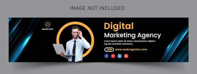 digital marketing agency linkedin cover banner premium vector design template