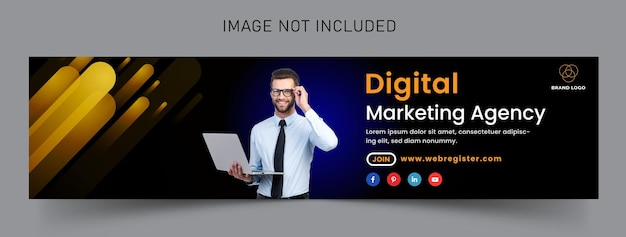 digital marketing agency linkedin cover banner premium vector design template