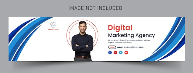 Agenzia di marketing digitale linkedin cover banner premium vector template