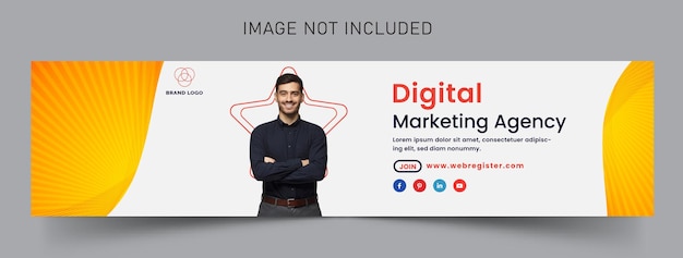 Digital marketing agency linkedin cover banner premium vector template
