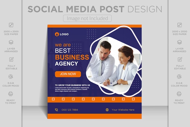 Digital marketing agency live webinar and corporate business social media post banner template