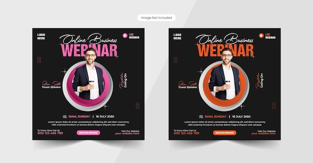 Digital marketing agency live webinar and corporate social media web banner template