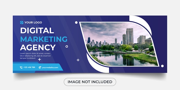 Digital marketing agency panoramic banner template