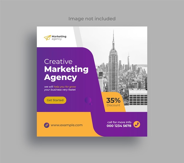 Digital marketing agency post and corporate banner design template