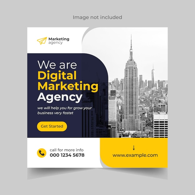 Digital marketing agency post and corporate banner design template