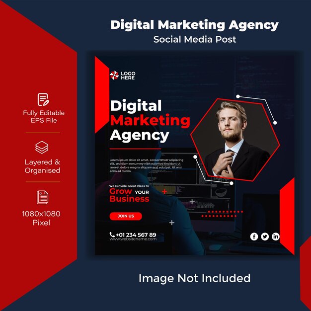 Vector digital marketing agency post design