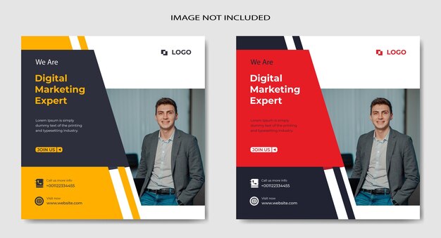 Digital marketing agency post and instagram social media banner template