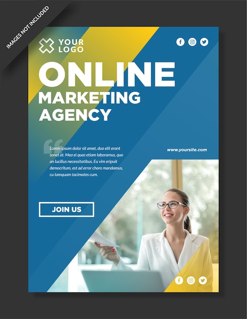 Vector digital marketing agency poster design