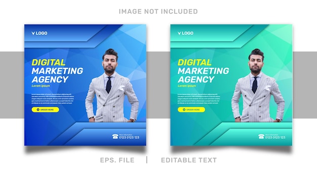 디지털 마케팅 대행사 포스터 판매 및 소셜 미디어 포스트 템플릿