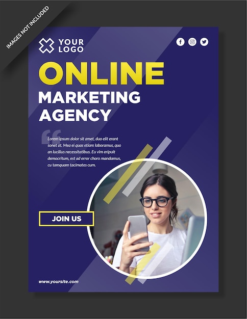 Digital marketing agency poster template