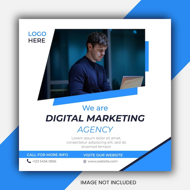 digital marketing agency promo Social Media flyer template