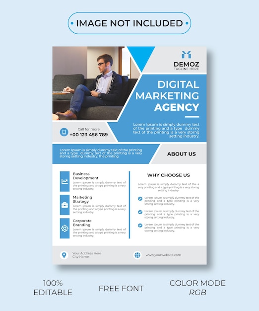 Digital marketing agency simple flyer vector design