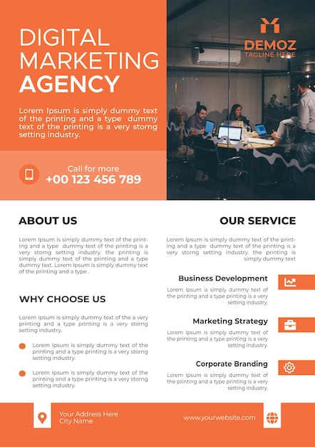 Digital marketing agency simple flyer vector design