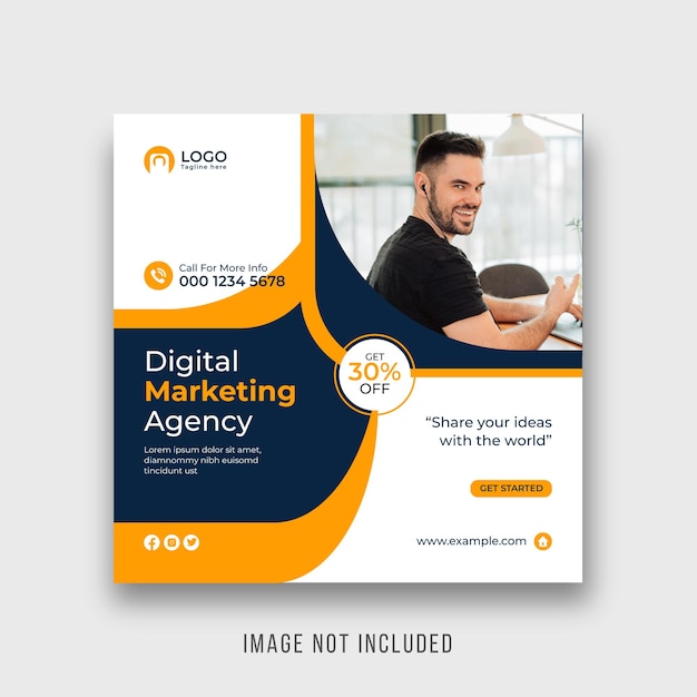 Banner di social media dell'agenzia di marketing digitale e design di post su instagram