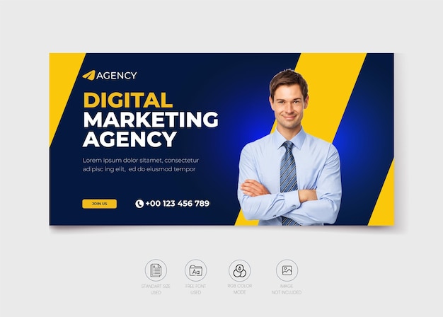 Digital marketing agency social media cover banner design