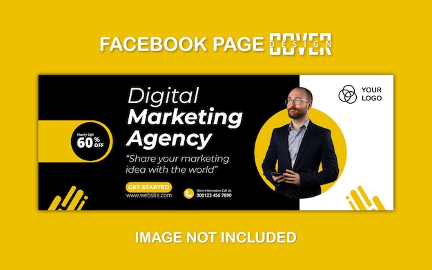 Modello di copertina dei social media dell'agenzia di marketing digitale vettore di banner promozionale di copertina di facebook