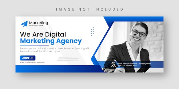 digital marketing agency social media facebook cover page or instagram web banner template