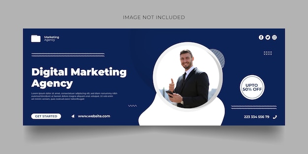 Digital marketing agency social media facebook cover template design