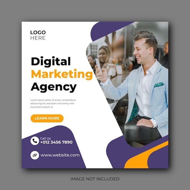 Digital marketing agency social media and instagram post banner template