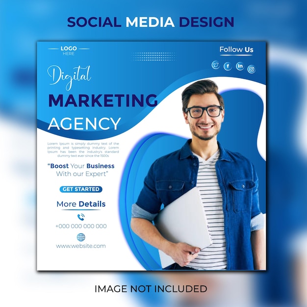 Vector digital marketing agency social media and instagram post template design premium vector