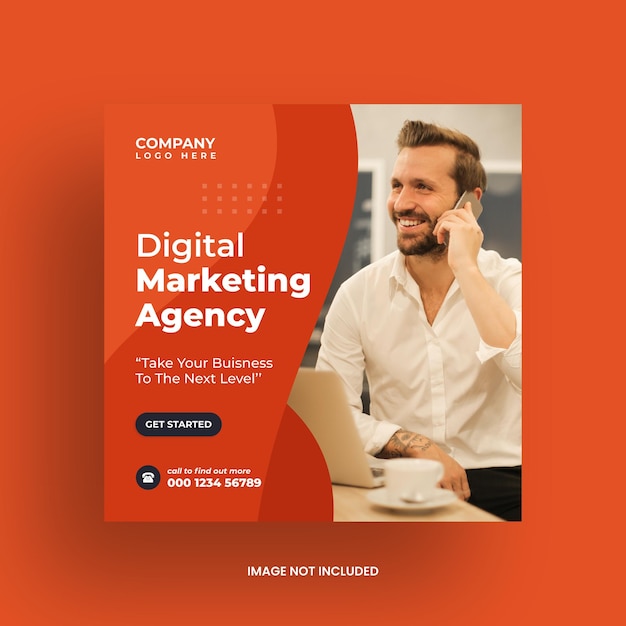 Digital marketing agency social media and instagram post template