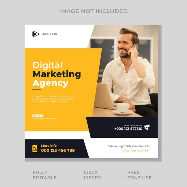 Digital marketing agency social media amp instagram post template