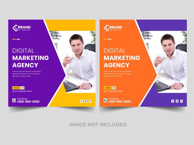 Digital marketing agency social media and instagram post template