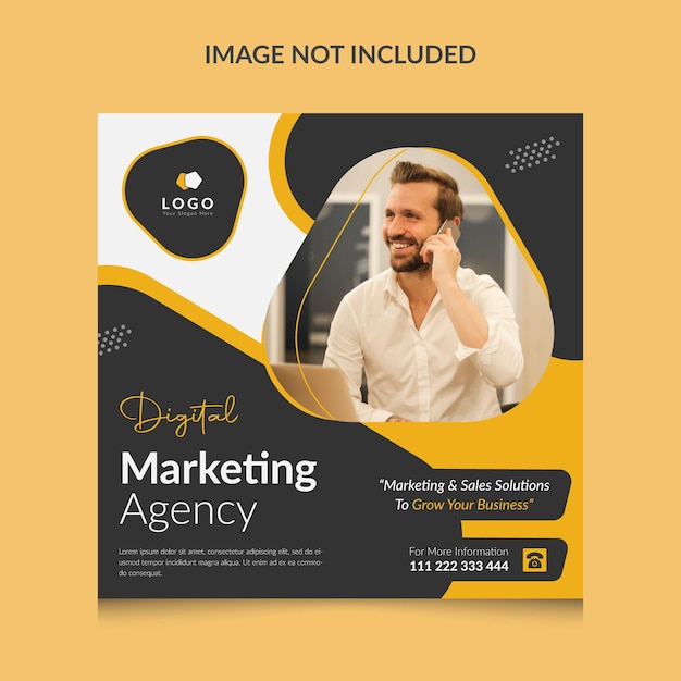 Digital marketing agency social media post and banner design template