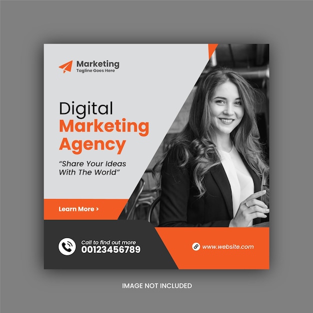 Digital marketing agency social media post and banner template design