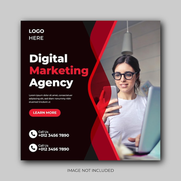 Digital marketing agency social media post banner template