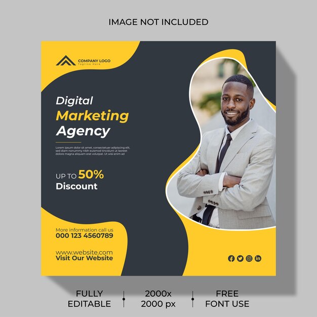 Vector digital marketing agency social media post banner template