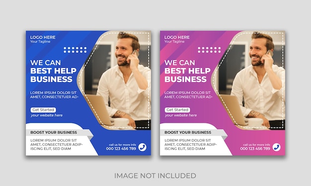 Digital marketing agency social media post. corporate flyer square instagram social media template