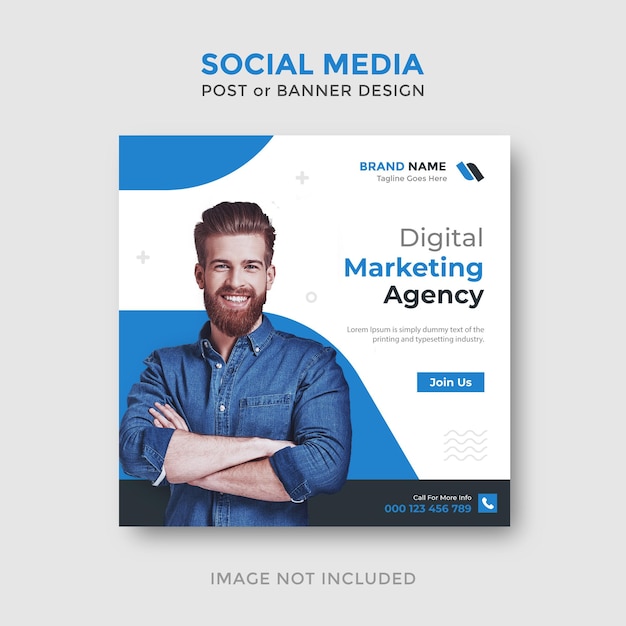 Agenzia di marketing digitale social media post design premium vector