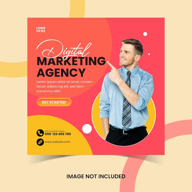 Digital Marketing Agency Social Media Post Design template premium vector