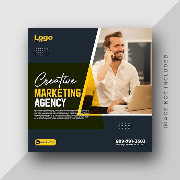 Vector digital marketing agency social media post design template