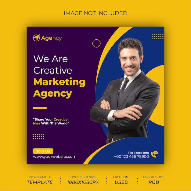 Digital marketing agency social media post design template