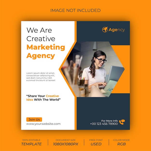 Digital marketing agency social media post design template