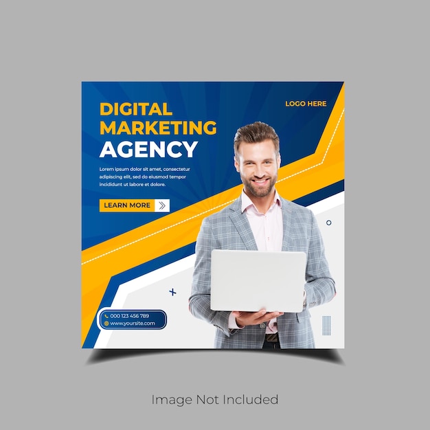 Digital marketing agency social media post design template