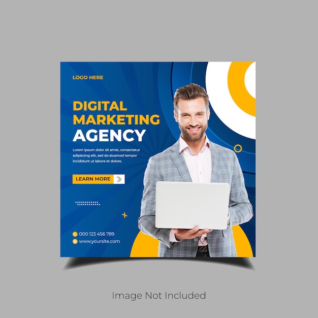 Digital marketing agency social media post design template