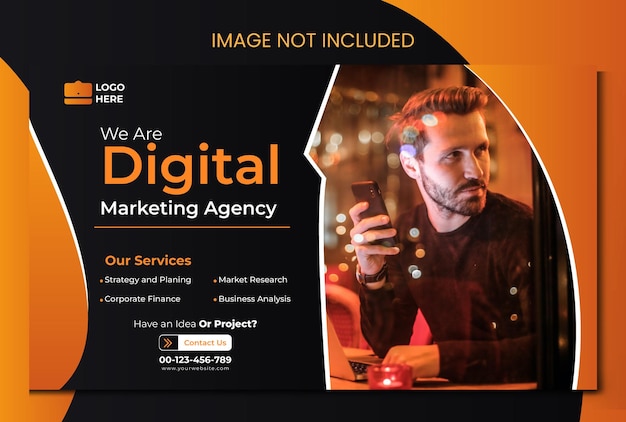 Modello di post design per social media dell'agenzia di marketing digitale