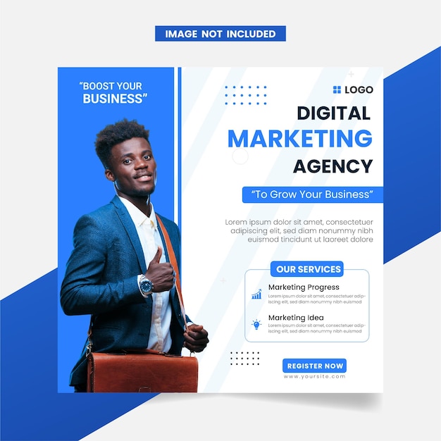 Digital marketing agency social media post design template 