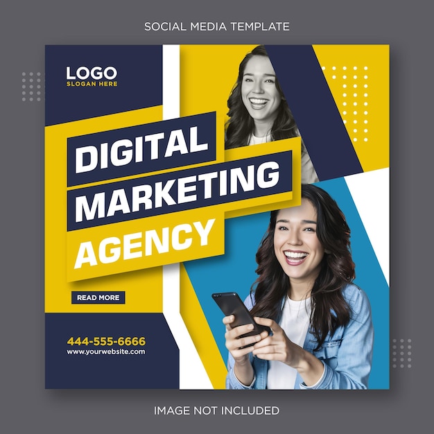 Vector digital marketing agency social media post design